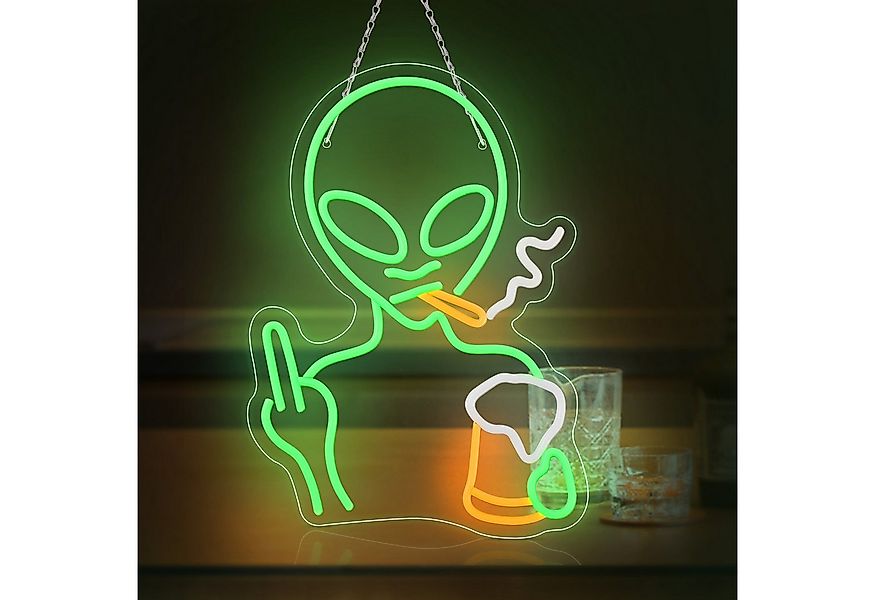 MUPOO LED Dekofigur LED Nachtlicht LED Neon Schild,Außerirdischer LED Neon günstig online kaufen