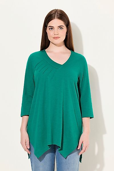Ulla Popken Longshirt Shirt A-Linie V-Ausschnitt günstig online kaufen