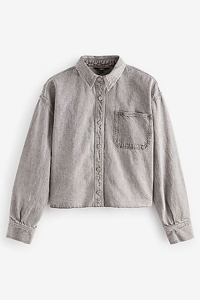 Next Jeanshemd Verkürztes Denimhemd mit unversäumten günstig online kaufen