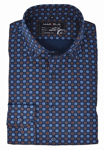 MARVELIS Businesshemd Hemd - Casual Fit - Button Down Kragen - Muster - Dun günstig online kaufen