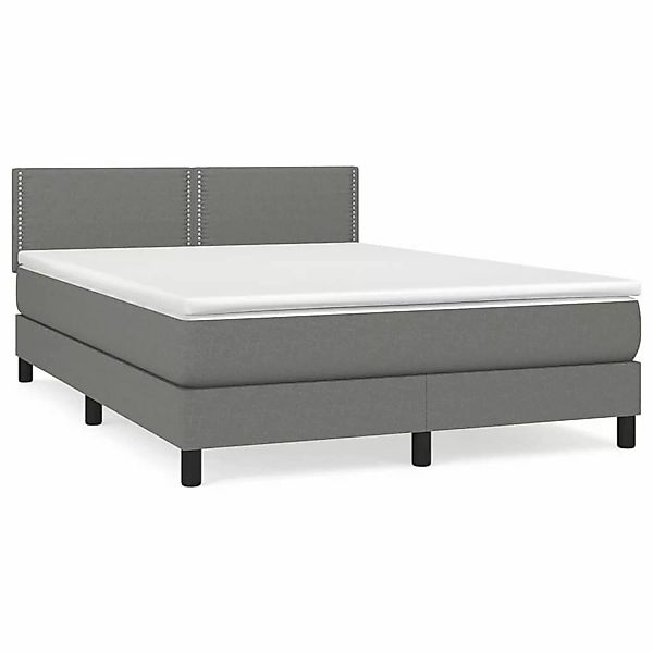 vidaXL Boxspringbett mit Matratze Dunkelgrau 140x200 cm Stoff1398759 günstig online kaufen