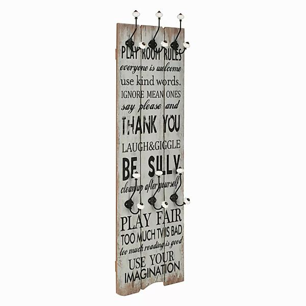 Wandgarderobe Mit 6 Haken 120 X 40 Cm "thank You" günstig online kaufen