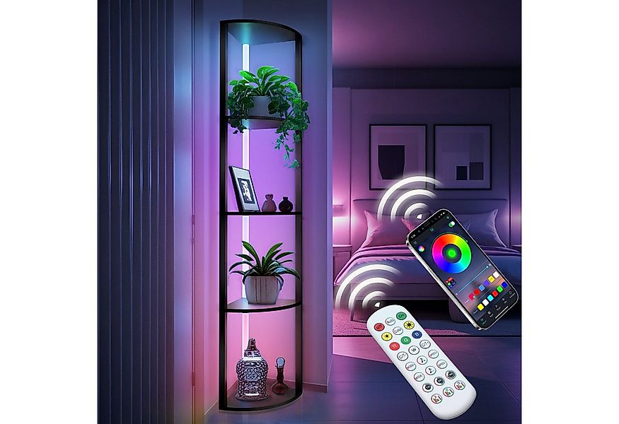 XERSEK LED Stehlampe Stehleuchte mit Regal 160cm, 6 Farbtemperatur Standleu günstig online kaufen