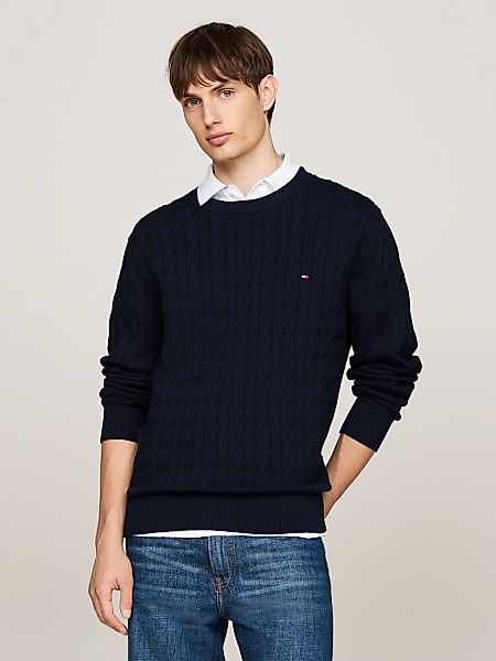Tommy Hilfiger Strickpullover "CLASSIC CABLE CREW NECK mit Strukturstrick u günstig online kaufen