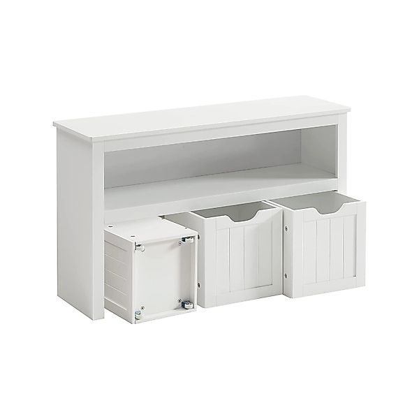 Vasagle Spielzeugschrank mit Rollen 102 cm x 30 cm x 60 cm Weiß günstig online kaufen