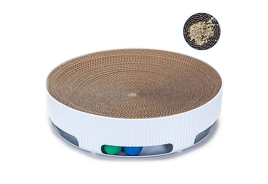 nobleza Kratzbrett nobleza 3in1 Kratzbrett rund aus Kratzpappe Kratzspielze günstig online kaufen