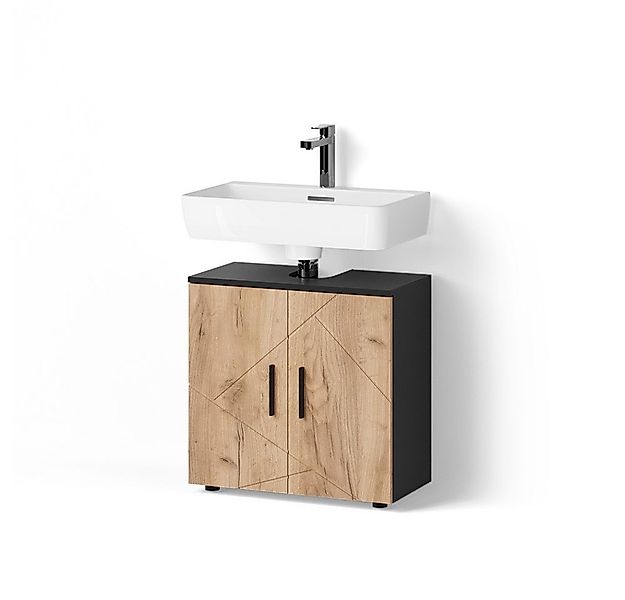 Livinity® Waschbeckenunterschrank Ronco, Goldkraft Eiche/Anthrazit/Goldkraf günstig online kaufen