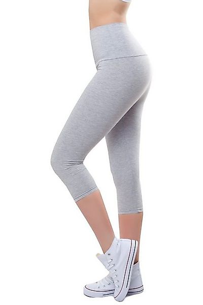 Highwaist Leggings Damen 3/4 Leggins hoher Bund Capri-Leggings aus Baumwoll günstig online kaufen