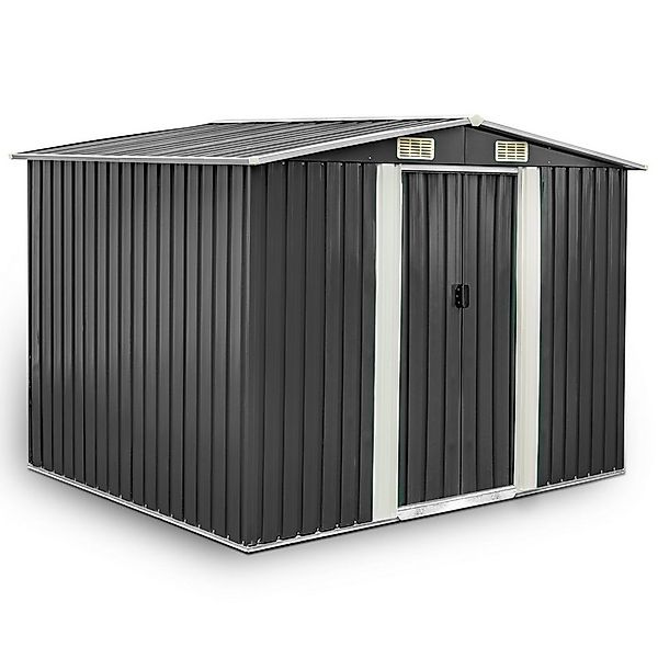 ESTEXO Gerätehaus Geräteschuppen Metall Garten Gartenhaus 257x205x178cm gra günstig online kaufen