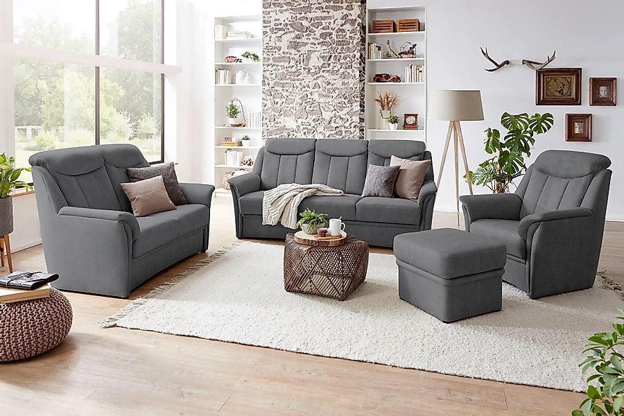 VILLA BECK Polstergarnitur »Lugano«, (Set, 3 tlg.), Kopfteilverstellung, in günstig online kaufen