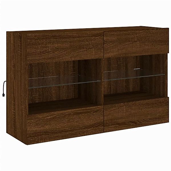 vidaXL TV-Schrank TV-Wandschrank mit LED-Leuchten Braun Eichen-Optik günstig online kaufen