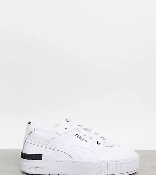 PUMA – Cali Sport – Sneaker in Weiß und Schwarz mit sich wiederholendem Rau günstig online kaufen