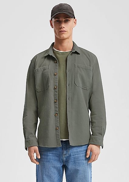 QS Langarmhemd Overshirt aus Cord mit günstig online kaufen