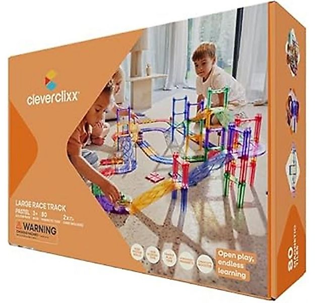 Cleverclixx Cleverclixx Autobahn-Bausatz in Pastellfarben 80 Teile Magnetsp günstig online kaufen