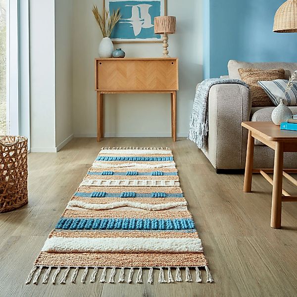 FLAIR RUGS Läufer "Medina, mit abstraktem Streifenmuster" rechteckig 12 mm günstig online kaufen