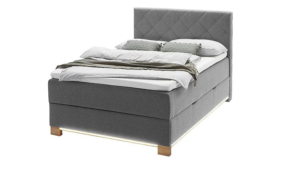 Boxspringbett USB-Anschluss & LED-Beleuchtung  Messina ¦ grau ¦ Maße (cm): günstig online kaufen