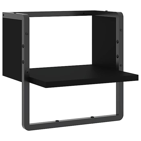 vidaXL Regal Wandregal mit Stange Schwarz günstig online kaufen