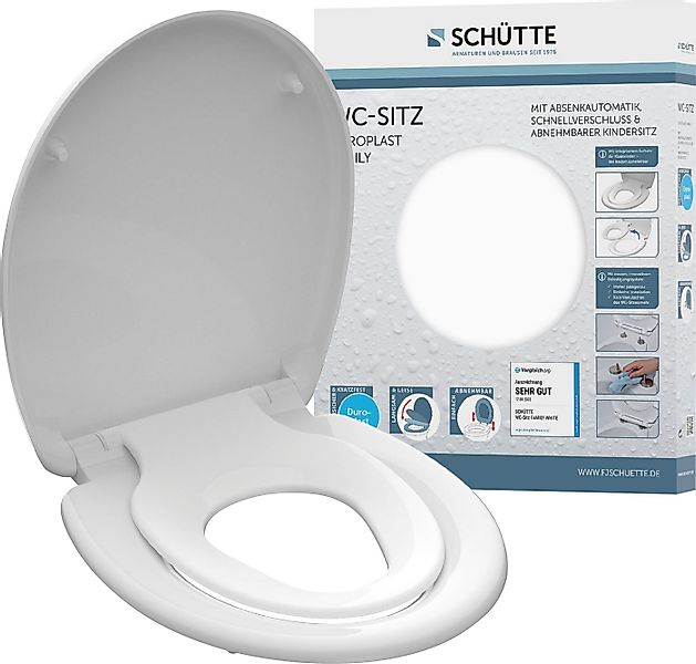 Schütte WC-Sitz FAMILY WHITE, Duroplast, Absenkautomatik, Schnellverschluss günstig online kaufen