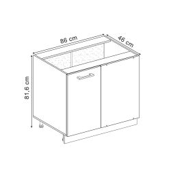 Vicco Eckunterschrank R-Line, Blau-Grau/Anthrazit, 86 cm günstig online kaufen