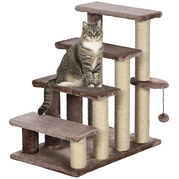 PawHut Kratzbaum Haustiertreppe mit Kratzbaum Ball, günstig online kaufen