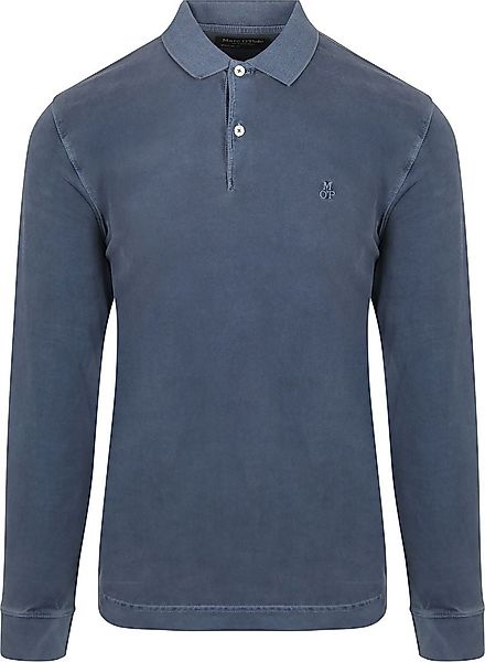 Marc O'Polo Longsleeve Poloshirt Dunkelblau - Größe XXL günstig online kaufen