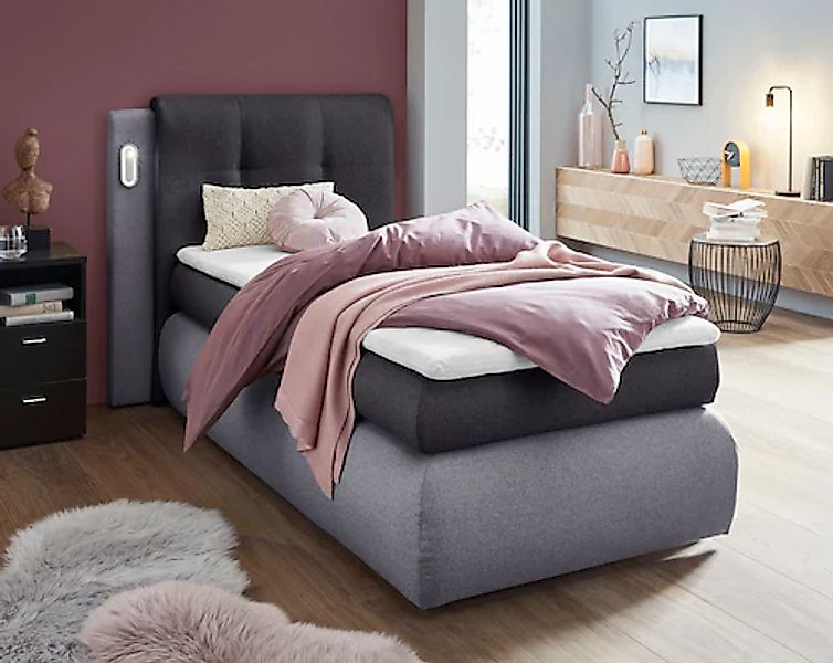 COLLECTION AB Boxspringbett »Borna«, inklusive Bettkasten, LED-Beleuchtung günstig online kaufen