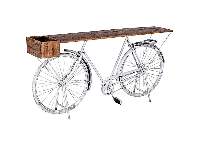 More2Home Konsolentisch Fahrrad-Konsolentisch WHITY, Metall weiß/Mangoholz, günstig online kaufen