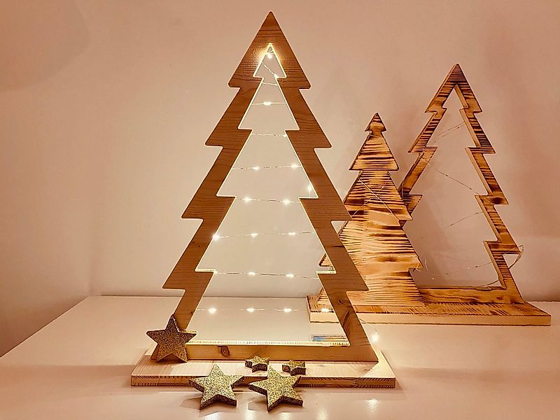 Kahyko Dekobaum (Weihnachtsbaum aus Holz mit LED Beleuchtung/Timer), Tannen günstig online kaufen