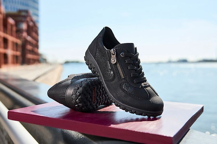 Rieker Keilsneaker, Schnürschuh, Halbschuh, Freizeitsneaker mit Reißverschl günstig online kaufen