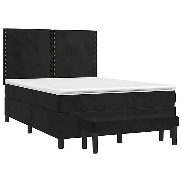 vidaXL Boxspringbett mit Matratze Schwarz 140x190 cm Samt 3137781 günstig online kaufen