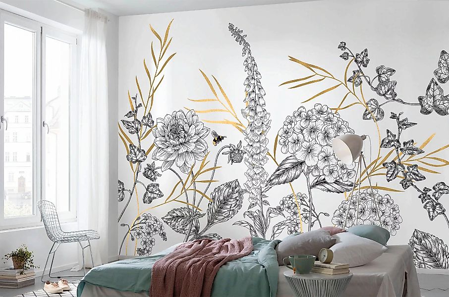 Komar Fototapete Vlies Bumble Bee  400 x 280 cm günstig online kaufen