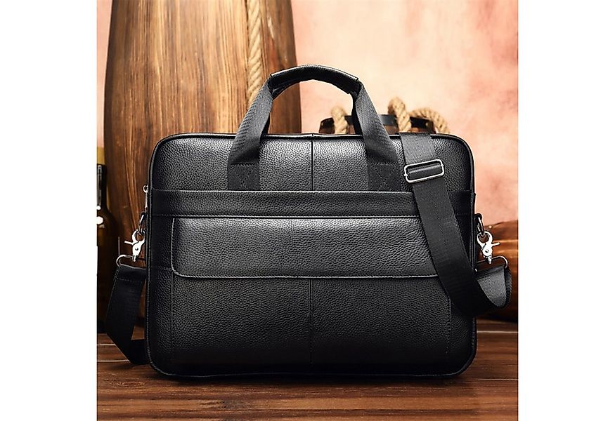 YUBRO-STUDIO Aktentasche Herren Leder Schwarz Laptop Tasche Große Kapazität günstig online kaufen