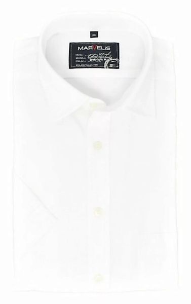 MARVELIS Businesshemd Kurzarmhemd - Casual Fit - Kurzarm - Einfarbig - Weiß günstig online kaufen