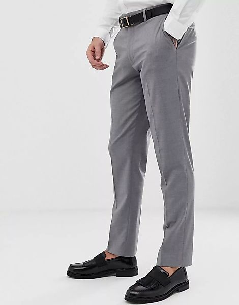 ASOS DESIGN – Elegante, schmal geschnittene Hose in Grau günstig online kaufen