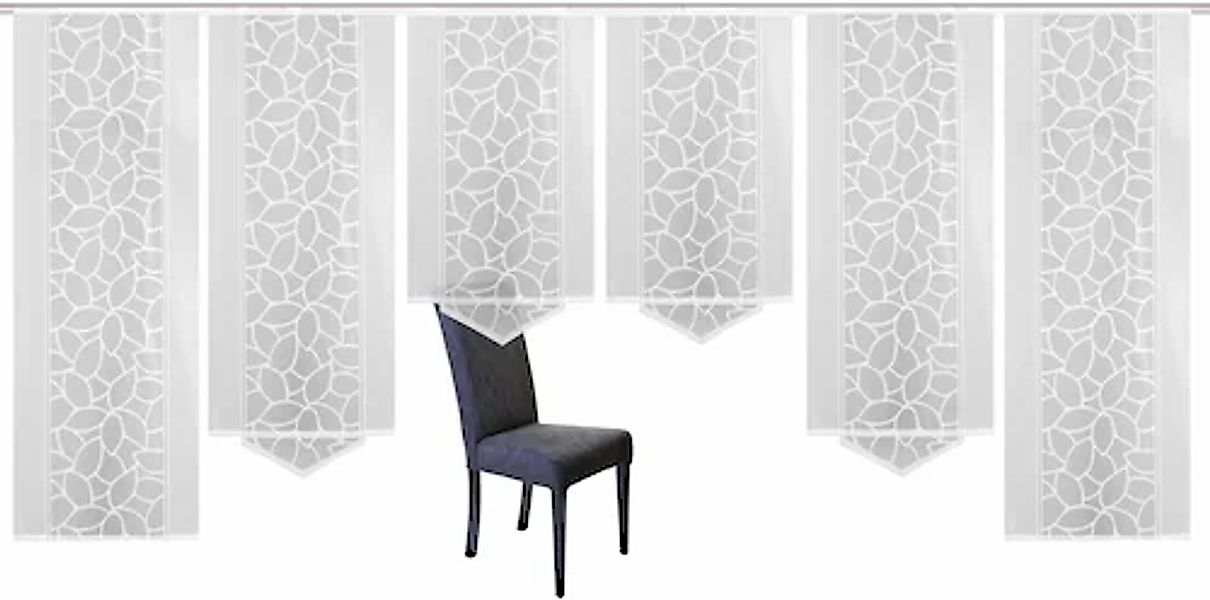 HOME WOHNIDEEN Schiebegardine »JENNA«, (6 St.), Schiebevorhang Jacquard Set günstig online kaufen