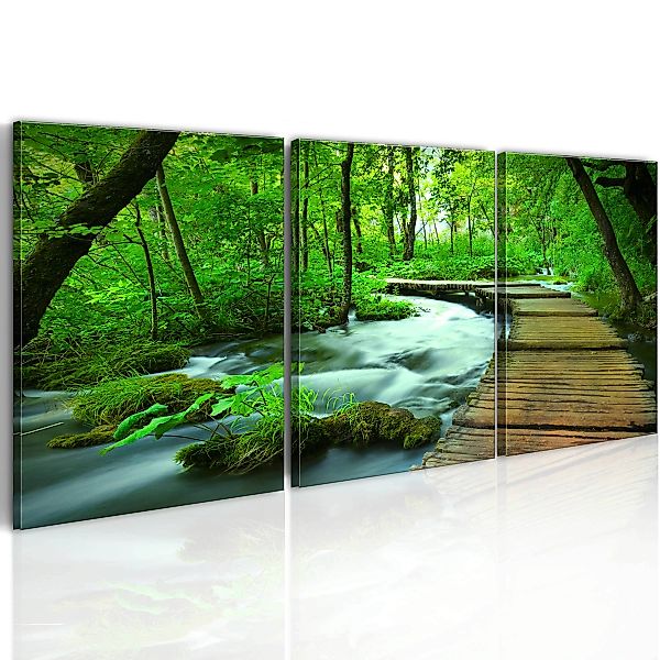 Wandbild - Waldschneise - Triptychon günstig online kaufen
