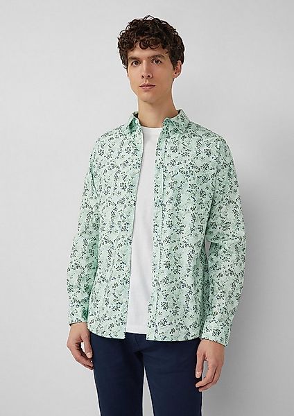 s.Oliver Langarmhemd Hemd Slim Fit: Langarmhemd mit All-over-Print und Kent günstig online kaufen