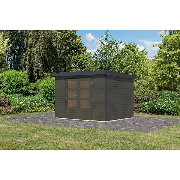 Karibu Gartenhaus Diego 4 B Terragrau/Anthrazit 209 x 298 x 213 cm günstig online kaufen