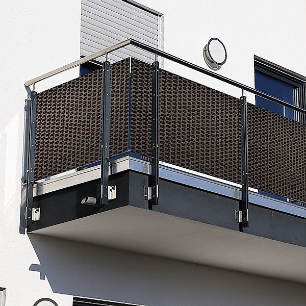 dynamic24 Balkonsichtschutz Polyrattan PVC Sichtschutzmatte 300x100 günstig online kaufen