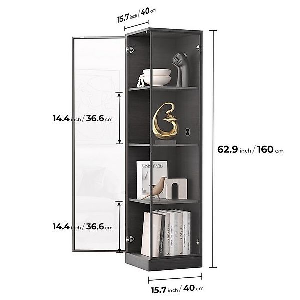 BROTTAR Eckvitrine Glasvitrine mit LED Beleuchtung und menschlicher Sensor günstig online kaufen
