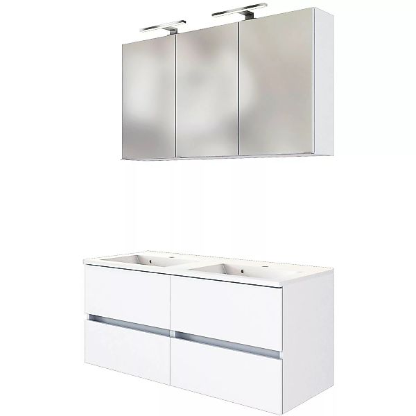 Held Möbel Waschtisch-Set Verona 120 cm x 200 cm x 47 cm Weiß-Weiß günstig online kaufen