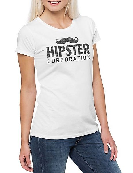 Urban Backwoods Print-Shirt Hipster Corporation Damen T-Shirt Hip Schnurrba günstig online kaufen