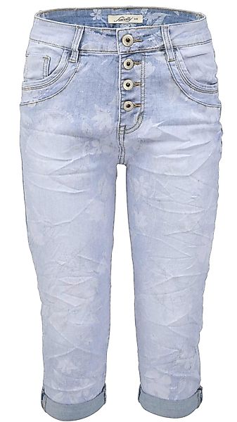 Jewelly Regular-fit-Jeans Capri Jeans im Crash-Look, günstig online kaufen