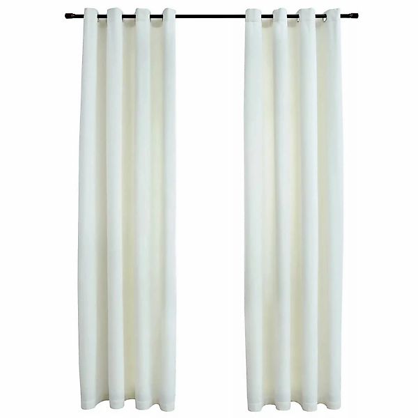 Verdunkelungsvorhänge Mit Ãsen 2 Stk. Samt Creme 140x245 Cm günstig online kaufen