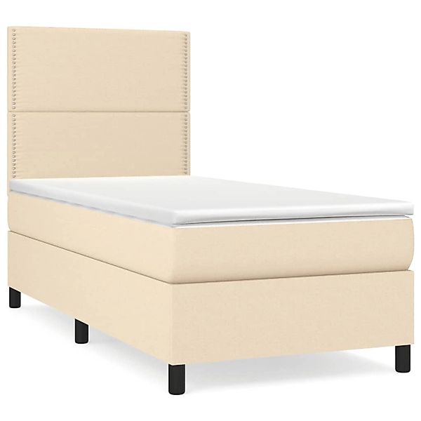 vidaXL Boxspringbett mit Matratze Creme 90x190 cm Stoff1373234 günstig online kaufen