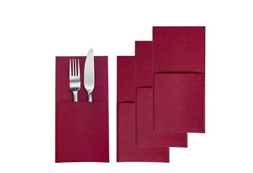 Thiru Besteckhalter - Bestecktaschen 4-tlg. - Rot - für Besteck & Serviette günstig online kaufen