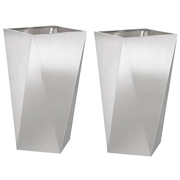 vidaXL Pflanzkübel 2 Stk Silber 40 x 40 x 75 cm Edelstahl 883789 günstig online kaufen