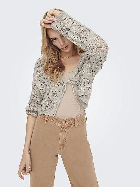 ONLY Strickjacke "ONLBEACH LIFE 7/8 O-N CARDIGAN KNT NOOS", mit Häkel-Detai günstig online kaufen
