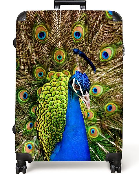 NoBoringSuitcases.com© Hartschalen-Trolley Pfau - Tiere - günstig online kaufen
