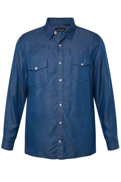 Men Plus Kurzarmhemd Men+ Jeansoptik-Hemd Langarm günstig online kaufen